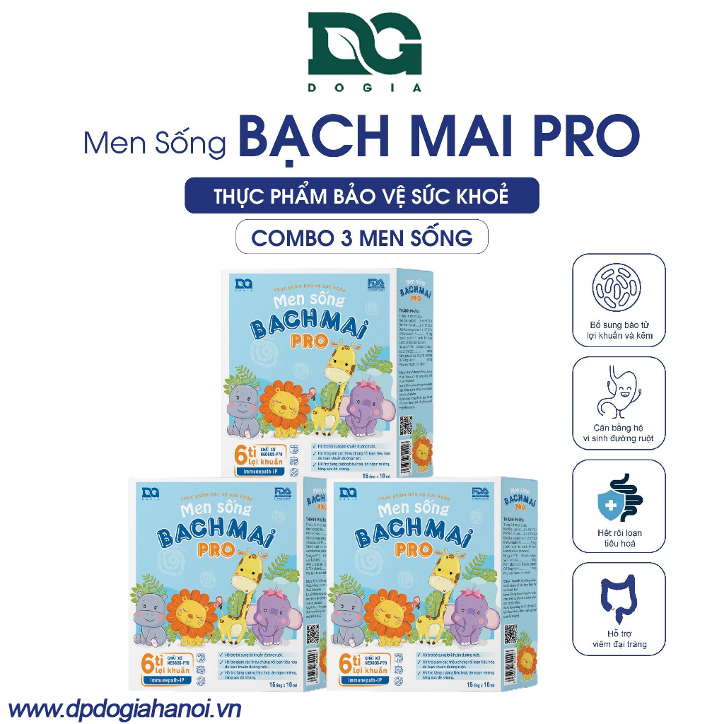 Combo 3 Hộp Men Sống Bạch Mai Pro